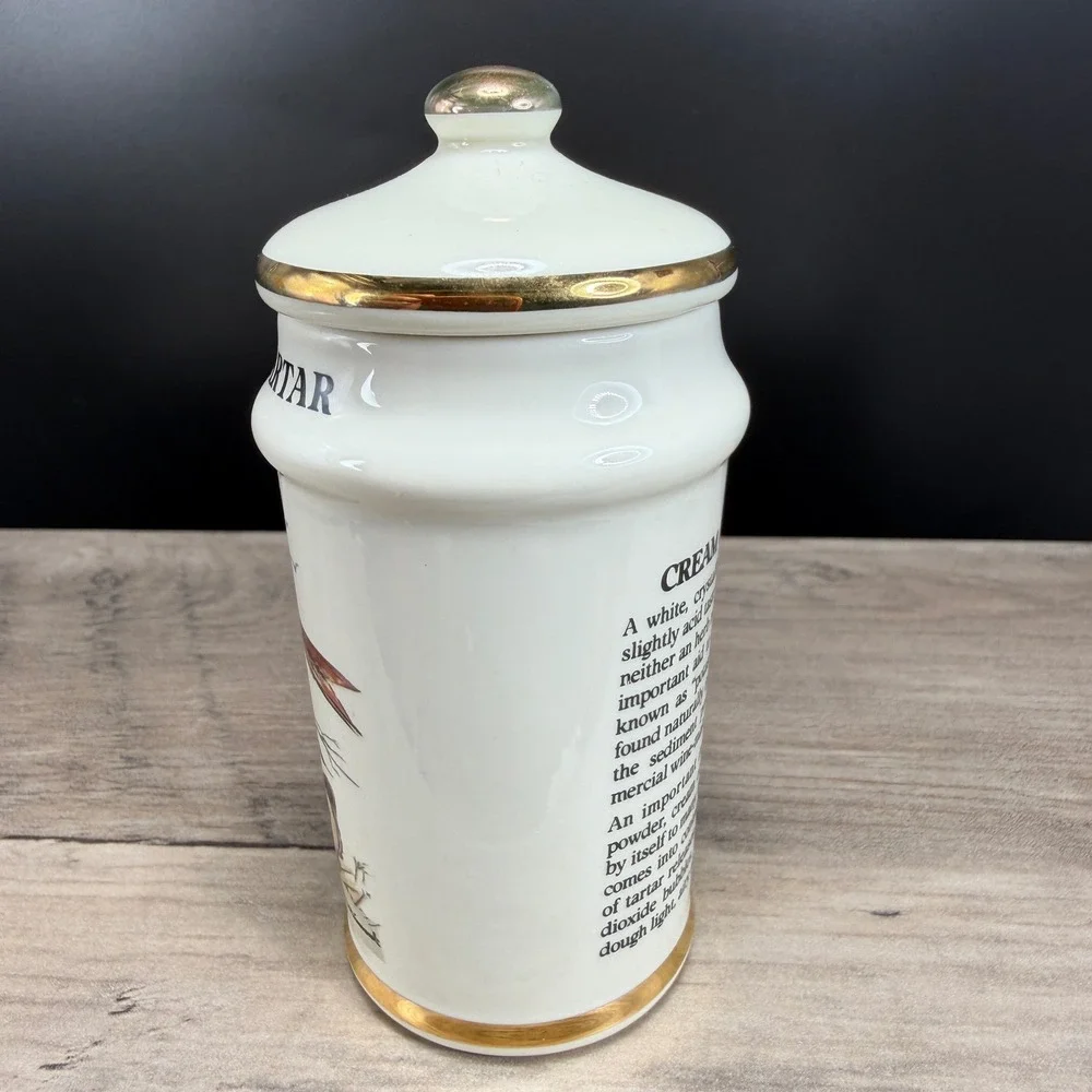 Vintage 1987 MJ Hummel Cream of Tartar Spice Jar ARS AG Gold Trim Ceramic Japan